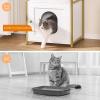 imageBEWISHOME Cat Litter Box Enclosure  Hidden Litter Box for Living Room Large Narrow Cat Furniture with 4 Tier Shelves and Door White Gold