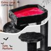 imageBEWISHOME Cat Tree Tower Gothic Cat Tree with Coffin Bed Halloween Gothic Cat House with Scratching Posts Spider Toy Cat Condo for Kittens Black and Red Small MMJ93RBlack and Red