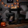 imageBEWISHOME Cat Tree Tower Gothic Cat Tree with Coffin Bed Halloween Gothic Cat House with Scratching Posts Spider Toy Cat Condo for Kittens Black and Red Small MMJ93RBlack and Purple