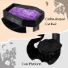 imageBEWISHOME Cat Tree Tower Gothic Cat Tree with Coffin Bed Halloween Gothic Cat House with Scratching Posts Spider Toy Cat Condo for Kittens Black and Red Small MMJ93RBlack and Purple