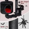 imageBEWISHOME Cat Tree Tower Gothic Cat Tree with Coffin Bed Halloween Gothic Cat House with Scratching Posts Spider Toy Cat Condo for Kittens Black and Red Small MMJ93RBlack and Red