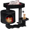 imageBEWISHOME Cat Tree Tower Gothic Cat Tree with Coffin Bed Halloween Gothic Cat House with Scratching Posts Spider Toy Cat Condo for Kittens Black and Red Small MMJ93RBlack and Red