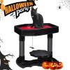 imageBEWISHOME Cat Tree Tower for Indoor Gothic Cat Trees with Coffin Bed Halloween Cat House with Scratching Posts Cat Shelves for Kitten Spider Toy Spooky Coffin Black with Red Small MMJ91RBlack and Red