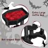 imageBEWISHOME Cat Tree Tower for Indoor Gothic Cat Trees with Coffin Bed Halloween Cat House with Scratching Posts Cat Shelves for Kitten Spider Toy Spooky Coffin Black with Red Small MMJ91RBlack