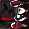 imageBEWISHOME Cat Tree Tower for Indoor Gothic Cat Trees with Coffin Bed Halloween Cat House with Scratching Posts Cat Shelves for Kitten Spider Toy Spooky Coffin Black with Red Small MMJ94R