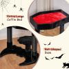 imageBEWISHOME Cat Tree Tower for Indoor Gothic Cat Trees with Coffin Bed Halloween Cat House with Scratching Posts Cat Shelves for Kitten Spider Toy Spooky Coffin Black with Red Small MMJ91RBlack and Red