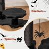 imageBEWISHOME Cat Tree Tower for Indoor Gothic Cat Trees with Coffin Bed Halloween Cat House with Scratching Posts Cat Shelves for Kitten Spider Toy Spooky Coffin Black with Red Small MMJ91RBlack and Red