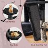 imageBEWISHOME Heavy Cat Tree Larger Gothic Cat Tree with Coffin Bed Halloween Cat Tower for Indoor with Scratching Post Pet Play for Adult Cats Kittens Black with Red MMJ92R