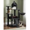 imageBEWISHOME Heavy Cat Tree Larger Gothic Cat Tree with Coffin Bed Halloween Cat Tower for Indoor with Scratching Post Pet Play for Adult Cats Kittens Black with Red MMJ92R