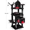 imageBEWISHOME Heavy Duty Gothic Cat Tree 63 in Large Cat Trees Halloween Cat Tower with Coffin Bed Cat Houses with Scratching Posts for Large Cats 20 lbs Tall cat Condos Black ampamp Red