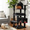 imageBEWISHOME Heavy Duty Gothic Cat Tree 63 in Large Cat Trees Halloween Cat Tower with Coffin Bed Cat Houses with Scratching Posts for Large Cats 20 lbs Tall cat Condos Black ampamp Red