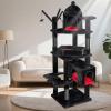 imageBEWISHOME Heavy Duty Gothic Cat Tree 63 in Large Cat Trees Halloween Cat Tower with Coffin Bed Cat Houses with Scratching Posts for Large Cats 20 lbs Tall cat Condos Black ampamp Red