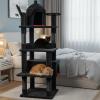 imageBEWISHOME Heavy Duty Gothic Cat Tree 63 in Large Cat Trees Halloween Cat Tower with Coffin Bed Cat Houses with Scratching Posts for Large Cats 20 lbs Tall cat Condos Black ampamp Red
