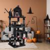 imageBEWISHOME Heavy Duty Gothic Cat Tree 63 in Large Cat Trees Halloween Cat Tower with Coffin Bed Cat Houses with Scratching Posts for Large Cats 20 lbs Tall cat Condos Black ampamp Red