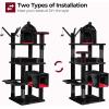 imageBEWISHOME Heavy Duty Gothic Cat Tree 63 in Large Cat Trees Halloween Cat Tower with Coffin Bed Cat Houses with Scratching Posts for Large Cats 20 lbs Tall cat Condos Black ampamp Red