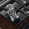 imageBEWISHOME HighEnd Watch Box 20Slot Watch Case with Large Glass Lid Wooden Watch Cases for Men Watch Storage Watch Organizer Synthetic Leather Interior Brown SSH04Y