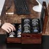 imageBEWISHOME HighEnd Watch Box 20Slot Watch Case with Large Glass Lid Wooden Watch Cases for Men Watch Storage Watch Organizer Synthetic Leather Interior Brown SSH04Y