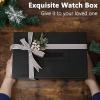 imageBEWISHOME HighEnd Watch Box 20Slot Watch Case with Large Glass Lid Wooden Watch Cases for Men Watch Storage Watch Organizer Synthetic Leather Interior Brown SSH04Y