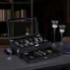 imageBEWISHOME HighEnd Watch Case 12Slot Watch Box with Valet Drawer 2Layer Wooden Watch Display Case for Jewelry Watch Organizer Watch Storage Holder for Men Women Brown SSH02YBlack
