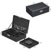 imageBEWISHOME Mens Jewelry Box Organizer Jewelry Box for Men Women with 4 Watch Case Removable Tray Jewelry Display Storage Case Carbon Fiber Design Earring Ring Bracelet Case Black SSH07CBlack
