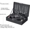 imageBEWISHOME Mens Jewelry Box Organizer Jewelry Box for Men Women with 4 Watch Case Removable Tray Jewelry Display Storage Case Carbon Fiber Design Earring Ring Bracelet Case Black SSH07CBlack
