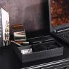 imageBEWISHOME Mens Valet Tray Dresser Organizer Nightstand Organizer for Mens Accessories Jewelries Carbon Fiber Faux Leather Black SSH06CCarbon Fiber