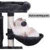imageBEWISHOME MultiLevel Cat Tree Tower for Indoor Cats with Sisal Scratching PostsPerches Cat Condo Furniture for Large Cats Kitty Activity Center Kitten Play House Grey MMJ05B