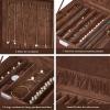 imageBEWISHOME Necklace Organizer Box Necklace Storage Organizer for Chains Bracelets  12 Compartments 7 regular  5 large 6 Hooks 2 Layers  Jewelry Box for Women GirlsBlack SSH31BBrown