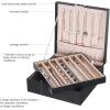 imageBEWISHOME Necklace Organizer Box Necklace Storage Organizer for Chains Bracelets  12 Compartments 7 regular  5 large 6 Hooks 2 Layers  Jewelry Box for Women GirlsBlack SSH31BBlack