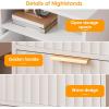 imageBEWISHOME Night Stands Set of 2 Fluted Bedside Table with 2 Drawers Modern Bedside Table for Bedroom End Table with Golden Metal Handles for RoomWhiteFCG01W
