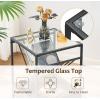 imageBEWISHOME Nightstand Bedside Table with Metal Frame End Table Side Table with Open StorageSmall Table for Living Room Bedroom Night Stand Tempered Glass End Table Bed Side Table Accent Table KTZ61Z