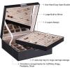 imageBEWISHOME Ring Organizer and Earring Box Holder  11 Ring Slots 25 Earring Compartments Large Mirror 2 Layers Jewelry Box Tray Cufflinks Storage for Girls Women Men Black Faux Leather SSH21BBlack