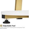 imageBEWISHOME Round End Table Side Table with Metal Frame Accent Bedside Table Nightstand with 3Tier Shelves Small Couch Table for Living Room Bedroom White Gold KTZ41MGoldmarble