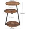 imageBEWISHOME Round End Table Side Table with Metal Frame Accent Bedside Table Nightstand with 3Tier Shelves Small Couch Table for Living Room Bedroom White Gold KTZ41MBrown