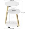 imageBEWISHOME Round End Table Side Table with Metal Frame Accent Bedside Table Nightstand with 3Tier Shelves Small Couch Table for Living Room Bedroom White Gold KTZ41MWhite