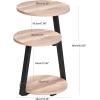 imageBEWISHOME Round End Table Side Table with Metal Frame Accent Bedside Table Nightstand with 3Tier Shelves Small Couch Table for Living Room Bedroom White Gold KTZ41MGreige