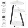 imageBEWISHOME Round End Table Side Table with Metal Frame Accent Bedside Table Nightstand with 3Tier Shelves Small Couch Table for Living Room Bedroom White Gold KTZ41MBlackmarble