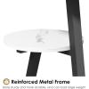 imageBEWISHOME Round End Table Side Table with Metal Frame Accent Bedside Table Nightstand with 3Tier Shelves Small Couch Table for Living Room Bedroom White Gold KTZ41MBlackmarble
