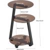 imageBEWISHOME Round End Table Tempered Glass Side Table with Metal Frame Accent Table Nightstand Bedside Table with 3Tier Shelves Small Round Table for Living Room Bedroom Tawny KTZ41S