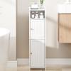 imageBEWISHOME Small Bathroom Cabinet Bathroom Storage Cabinet with Adjustable Shelves ampamp 2 DoorsNarrow Toilet Paper Cabinets79 x 79 x 315 Inches for Small Spaces White YYG03WWhite