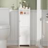 imageBEWISHOME Small Bathroom Cabinet Bathroom Storage Cabinet with Adjustable Shelves ampamp 2 DoorsNarrow Toilet Paper Cabinets79 x 79 x 315 Inches for Small Spaces White YYG03WWhite
