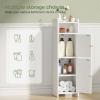 imageBEWISHOME Small Bathroom Cabinet Bathroom Storage Cabinet with Adjustable Shelves ampamp 2 DoorsNarrow Toilet Paper Cabinets79 x 79 x 315 Inches for Small Spaces White YYG03WWhite