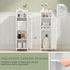 imageBEWISHOME Small Bathroom Cabinet Bathroom Storage Cabinet with Adjustable Shelves ampamp 2 DoorsNarrow Toilet Paper Cabinets79 x 79 x 315 Inches for Small Spaces White YYG03WWhite