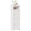 imageBEWISHOME Small Bathroom Cabinet Bathroom Storage Cabinet with Adjustable Shelves ampamp 2 DoorsNarrow Toilet Paper Cabinets79 x 79 x 315 Inches for Small Spaces White YYG03WWhite
