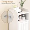 imageBEWISHOME Small Bathroom Cabinet Bathroom Storage Cabinet with Adjustable Shelves ampamp 2 DoorsNarrow Toilet Paper Cabinets79 x 79 x 315 Inches for Small Spaces White YYG03WWhite