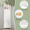 imageBEWISHOME Small Bathroom Cabinet Bathroom Storage Cabinet with Adjustable Shelves ampamp 2 DoorsNarrow Toilet Paper Cabinets79 x 79 x 315 Inches for Small Spaces White YYG03WWhite