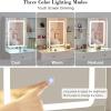 imageBEWISHOME Small Vanity Desk with Mirror and LightsMakeup Vanity White Vanity Set Makeup Desk with 3 Color LightingGirls Vanity Table with Cabinet ampamp 2 DrawersDressing Table Makeup Table FST15M