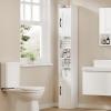 imageBEWISHOME Tall Bathroom Storage Cabinet Slim Bathroom Storage Cabinet with 2 Doors ampamp Adjustable Shelf Freestanding Narrow Organizers Cabinet for Corner Floor Farmhouse 95 Inches Wide White YYG02W
