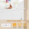 imageBEWISHOME Vanity Desk with Mirror and Lights White Makeup Vanity Table with Glass Top ampamp Stool434quot Large Makeup Desk with Power Outlet3 Storage DrawersDressing Table for Bedroom WomenGirls FST35W