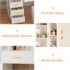 imageBEWISHOME Vanity Desk with Mirror and Lights591quot Large Makeup Vanity Table with Power Outlet and StoolDressing Table with 8 Drawers ampamp 6 Storage ShelvesWhite Makeup Vanitys for Bedroom Women FVT67W